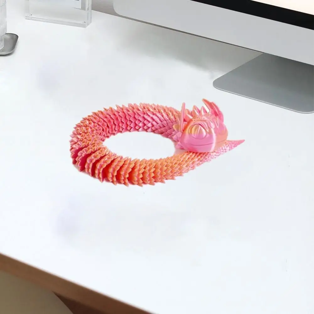 Luminous Printing Model 3D Printed Snake Rotatable Realistic Simulated Snake Ornament Handmade Animal Simulation Model Christmas