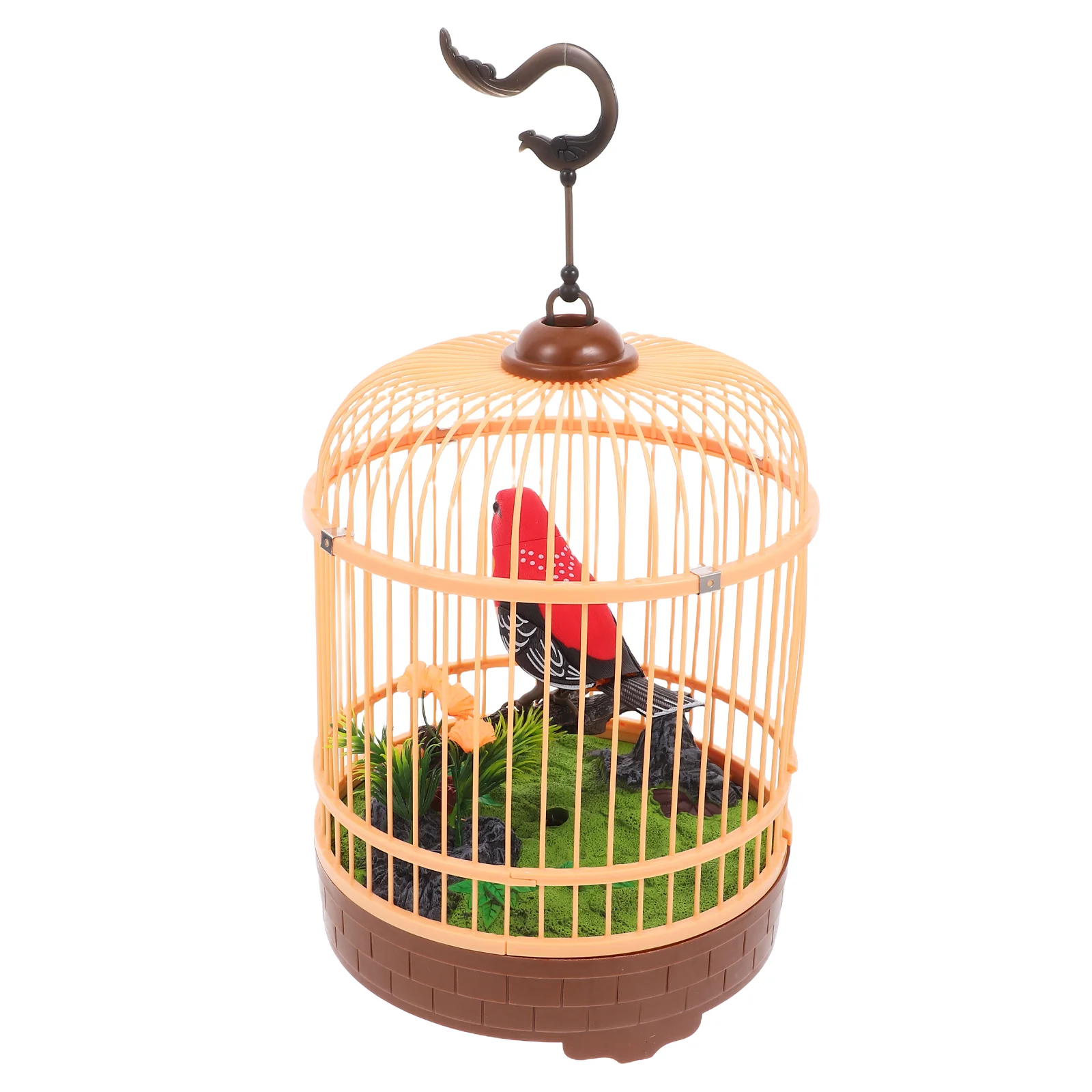 ของเล่นตลกอะคูสติก Interactive BIRD CAGE Induction ขัดเสียงควบคุมพลาสติกตกแต่ง