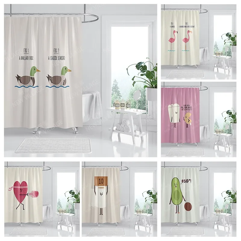 Waterproof fabric shower curtain Bathroom curtain accessories 180x200 Bath curtain for shower 240*200 cartoon cute decor 240x200