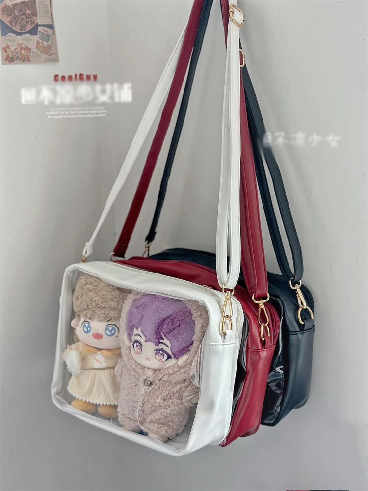 Borsa a tracolla Ita classica per bambole da 25cm grande finestra trasparente borsa a tracolla per ragazze in morbida pelle PU bella borsa Ita
