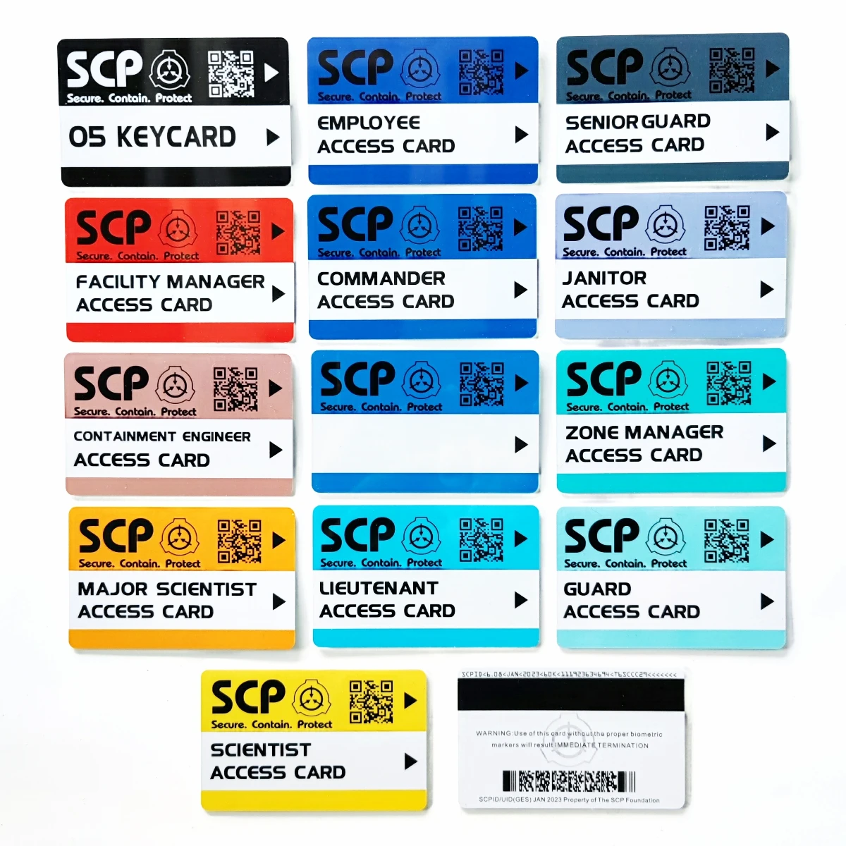 SCP Foundation Secure Access ID Cards keycard cosplay- Secret Laboratory Version