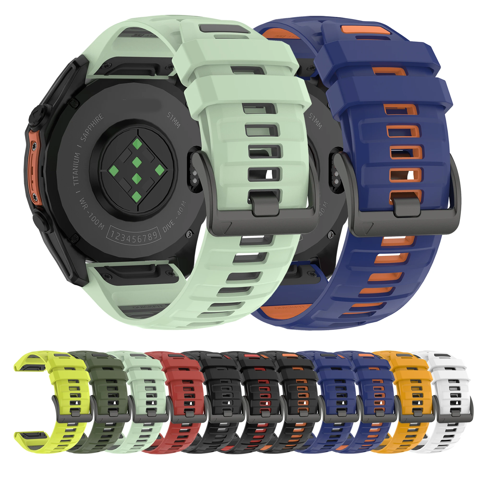 1:1 Fenix 8 Watchband QuickFit 22 26mm Strap for Garmin Fenix 5 5X Plus 6 6X Pro 7 7X 8 Epix Pro Tactix Quatix 47 51mm Bracelet