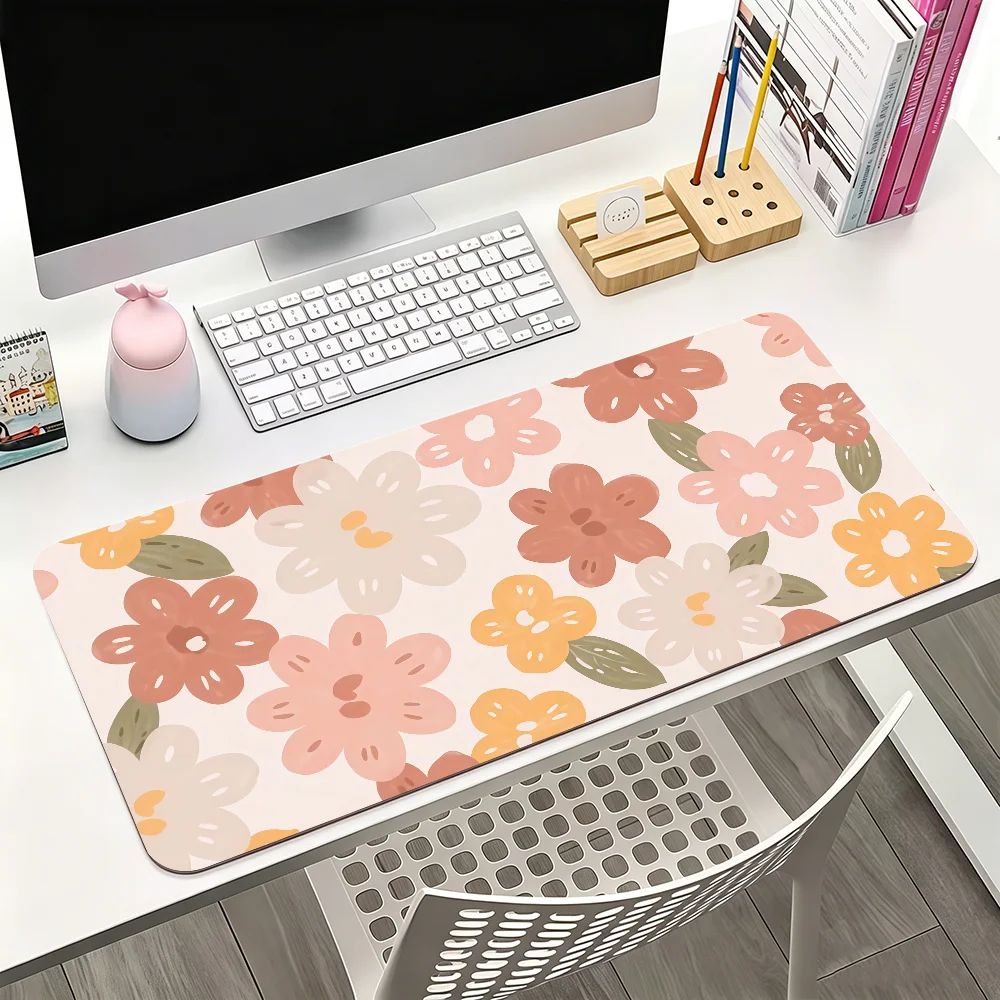 Various Flowers Kawaii Mouse Pad For Office Gaming And Keyboards Non-Slip Large Waterproof