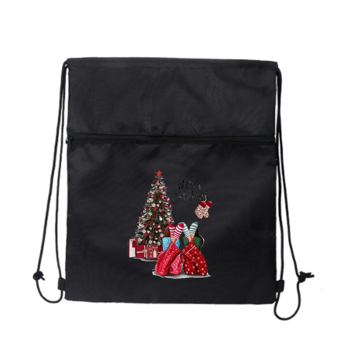 

Рождественская елка. Праздничный классический супер стильный рюкзак на шнурке для мужчин и женщин. Легкий повседневный рюкзак для повседневной носки.