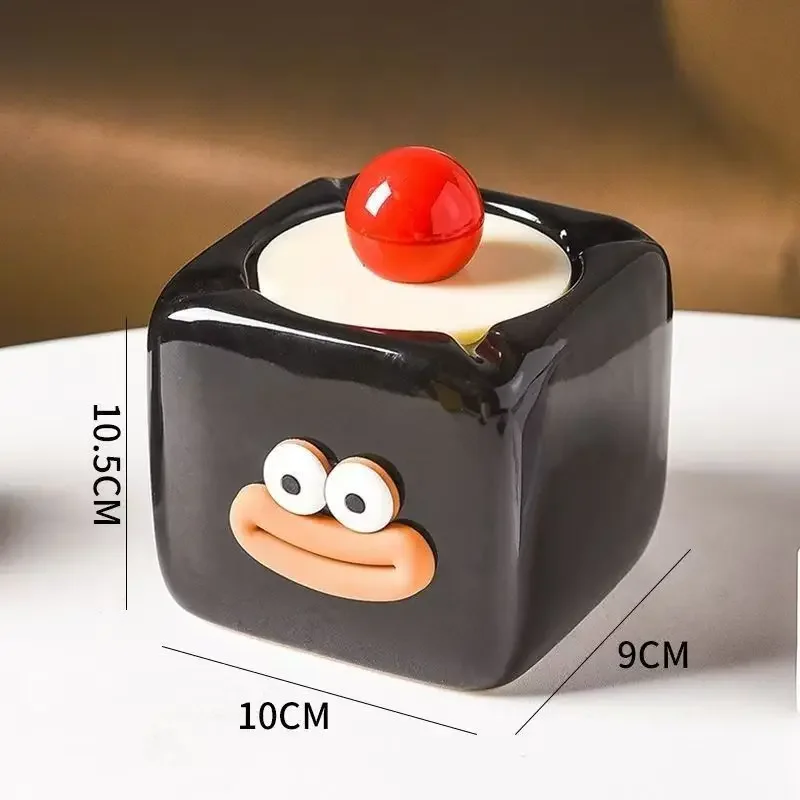 Funny Sausage Mouth Ceramic Storage Box with Cover Creative Ashtray for Living Room Decoration Multifunctional Mini Storage Box