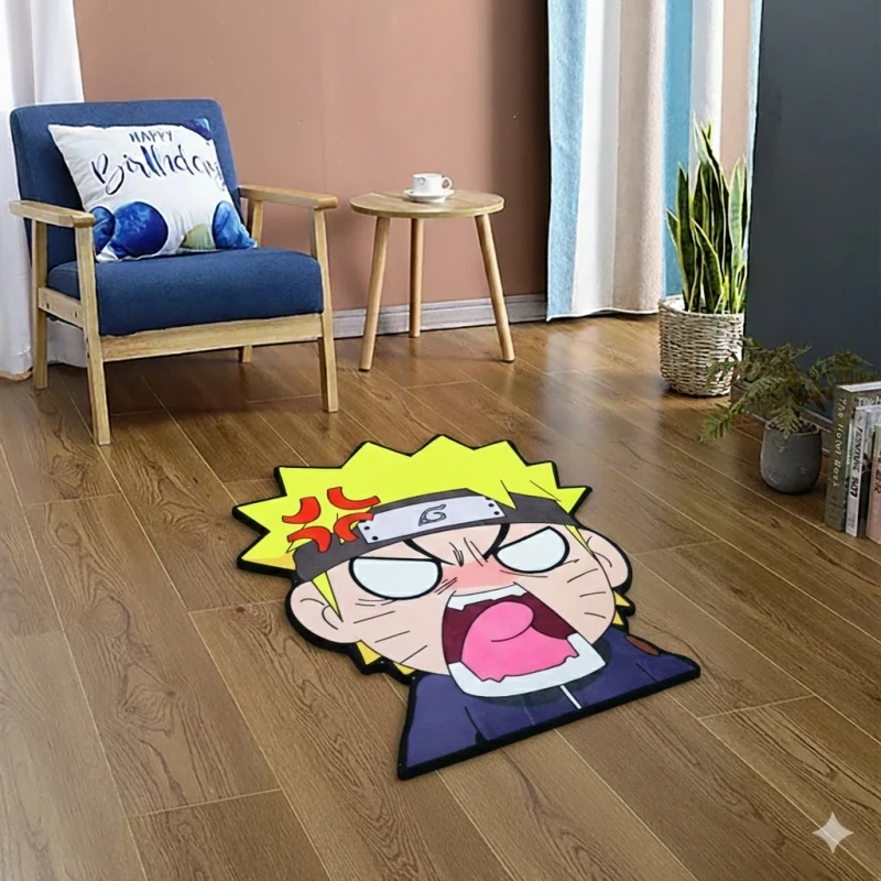 

Naruto Uzumaki Shaped Carpet Anime Decorative Rug Soft Floor Mat for Living Room Bedroom Home Decor Great Gift for Fans