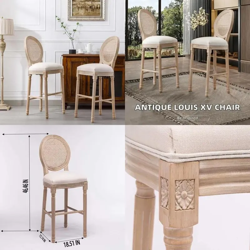 Solid Wood French Classic Dining Chair Hand Carved Antique Style Suitable for Villas and Hotels