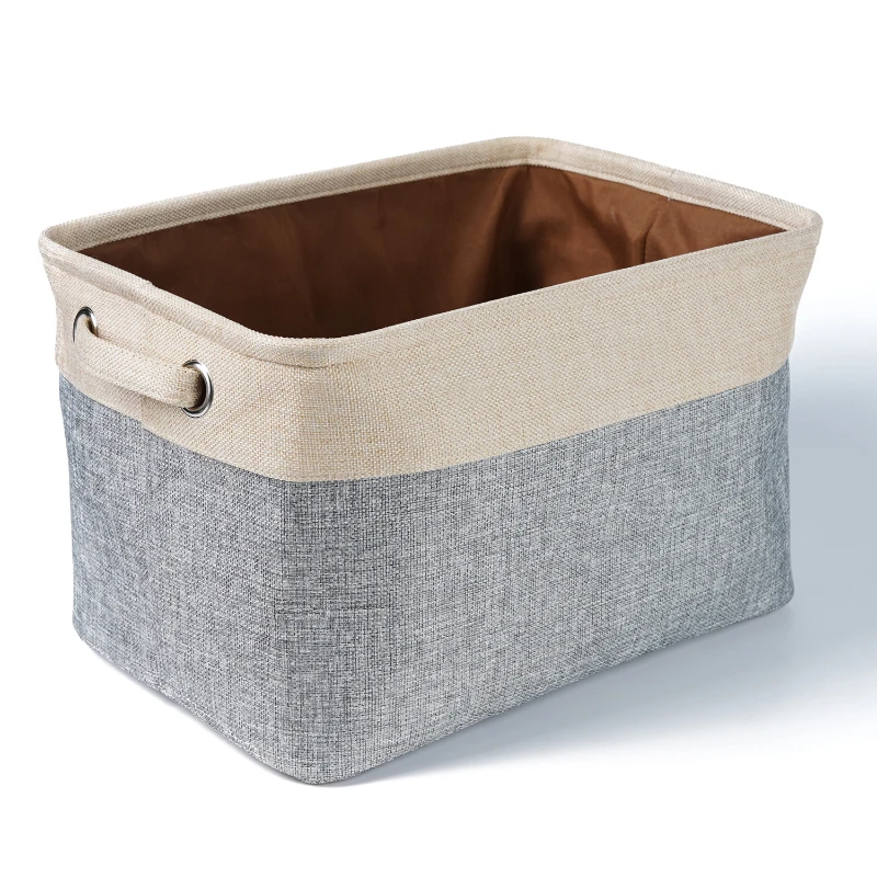 

3pcs/set Foldable cotton and linen fabric storage basket clothing box toy storage box home fabric car storage box