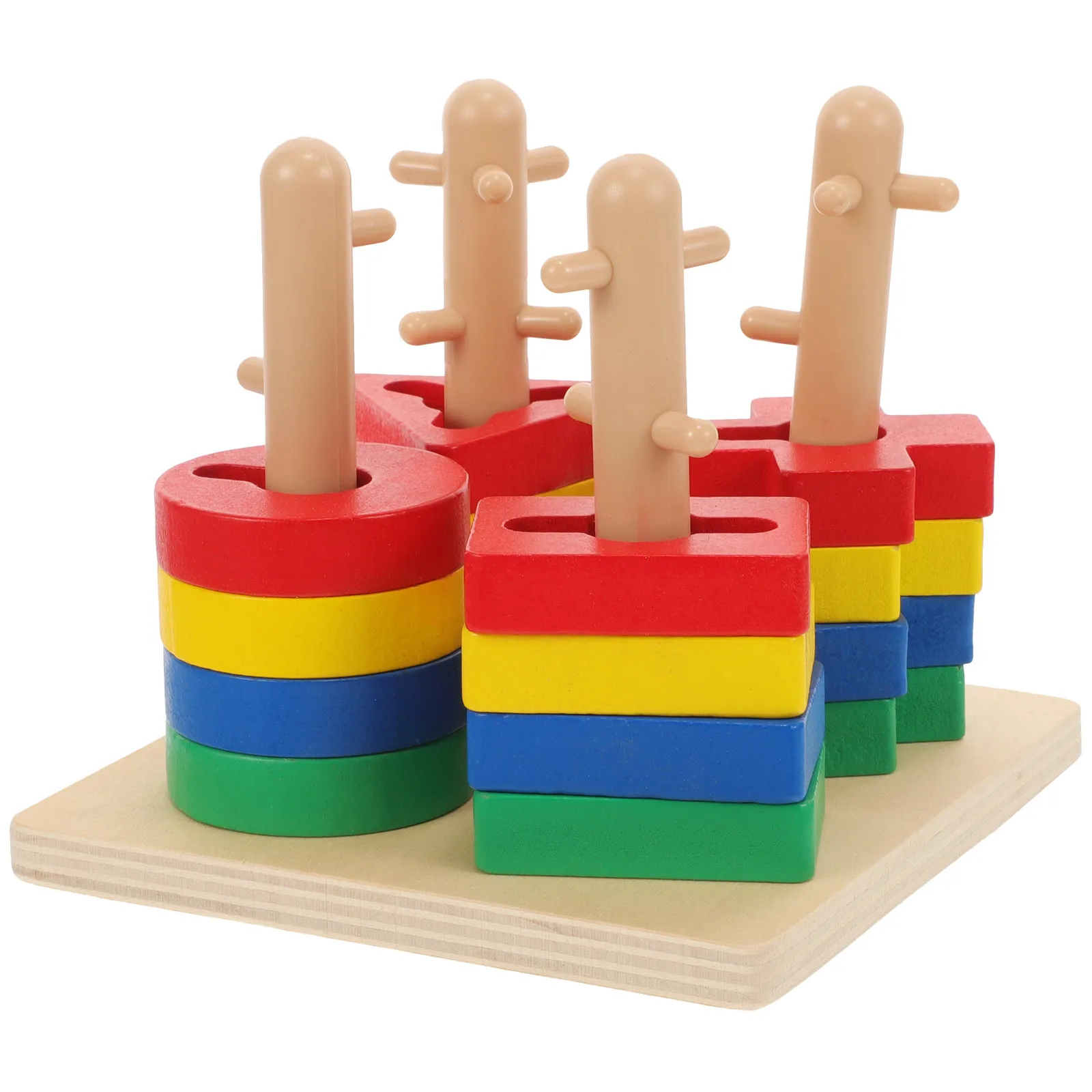 1Set Colorful Wooden Educational Geometric Game for Infant Kids Early Development Logical Thinking Hand Eye Coordination