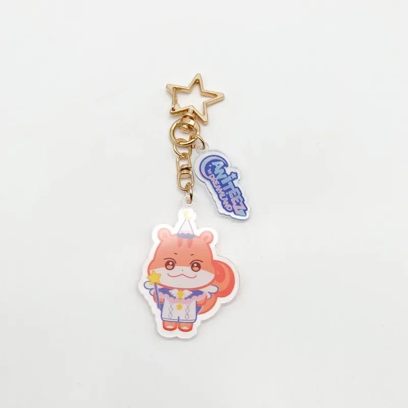 Popular Men Group Cartoon Keychain Hongjoong Seonghwa Yunho Yeosang San Animal Figure Preamland Pendant Key Ring Accessories