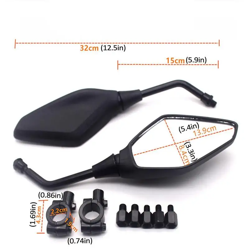 Motorcycle Rear View Mirror 360 Degree Rotation Safety Rear View Mirror Motorbike Mirror Heavy Duty Clear Vision Rear View Side