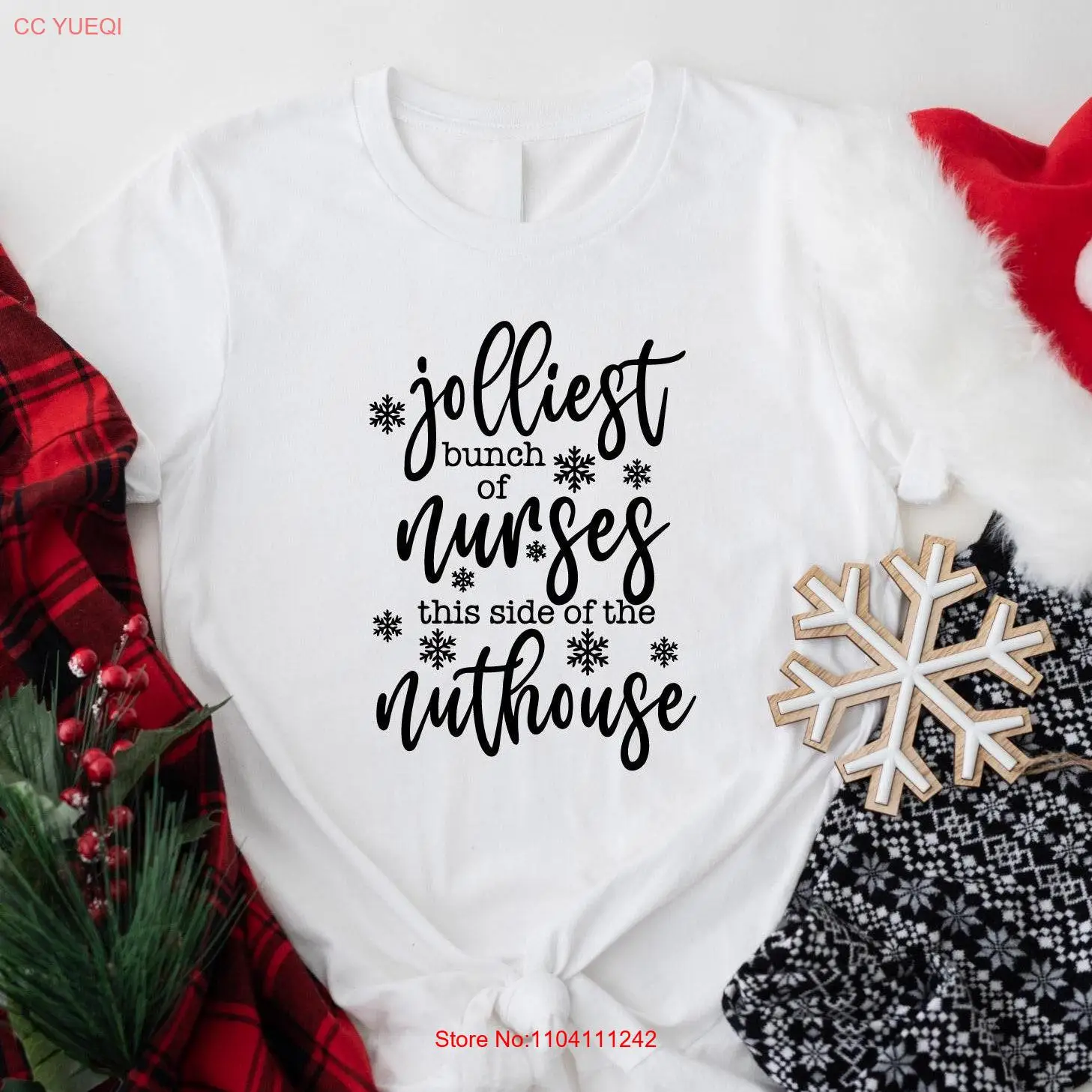 Jolliest Bunch Of Nurses This Side The Nuthouse T shirt Cool Nurse Winter Season Holiday Cute Christmas