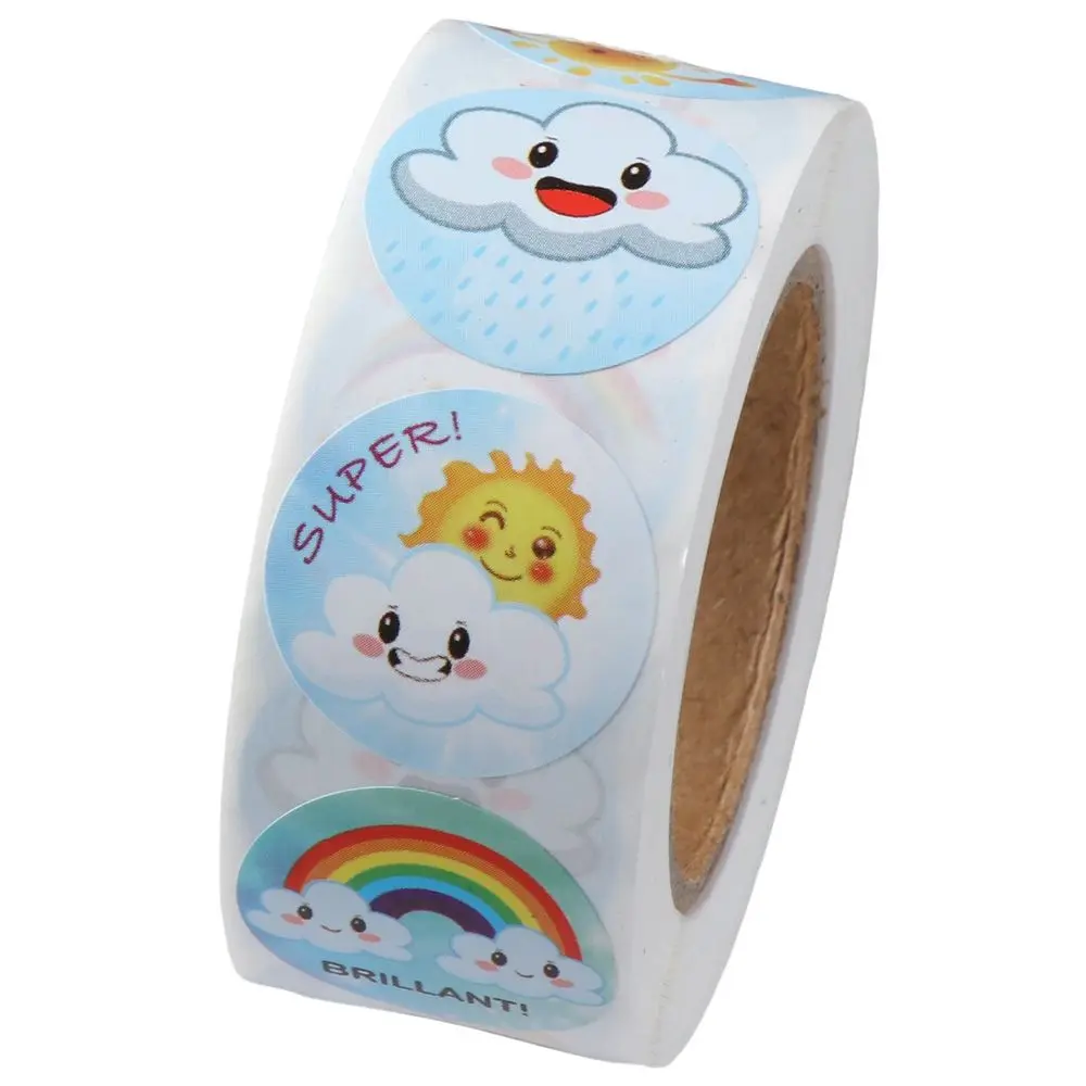 6 disegni Etichette adesive Sun Time Cloud Rainbow Etichette adesive Buste Sigilli Adesivi Casa