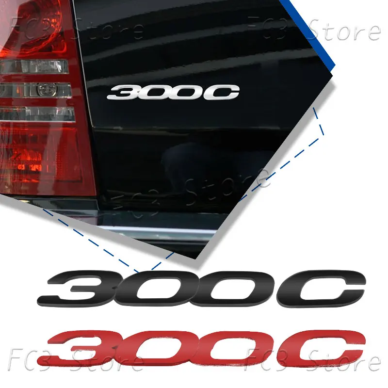 3D Chrome Metal 300C Logo Emblem Rear Trunk Decal Sticker For Chrysler 300C 200 300 Cruiser Voyager Sebring Accessories