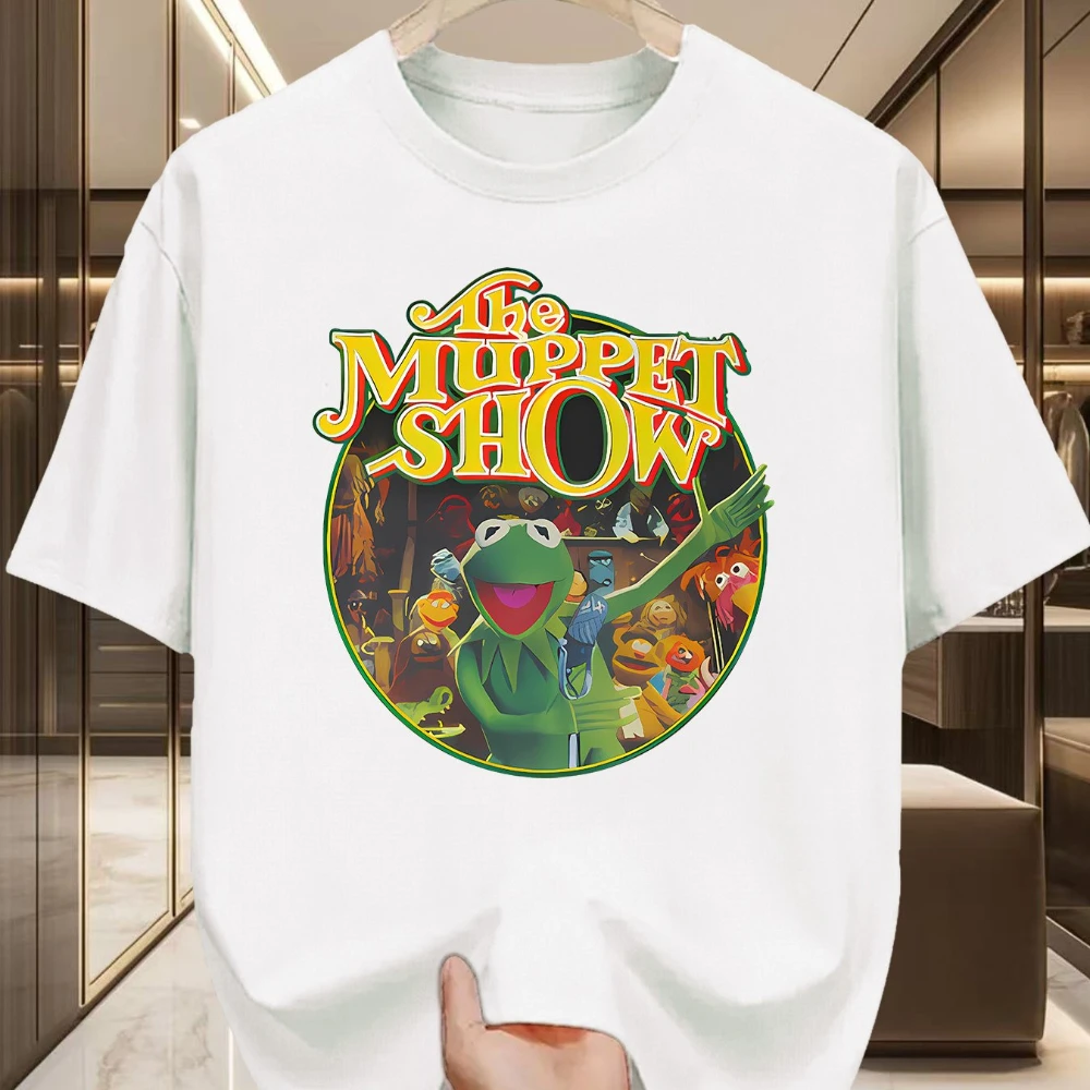 The Muppet Show Vintage T-Shirt Retro Cartoon Graphic Tee Kermit The Frog Gonzo Rizzo The Rat Dark Green Retro TV Show Design