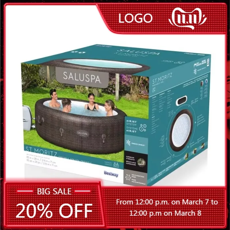 

STLF 60024 Lay-z-spa Jetted Tub Hydro Spa Inflatable Portable Hot Tub