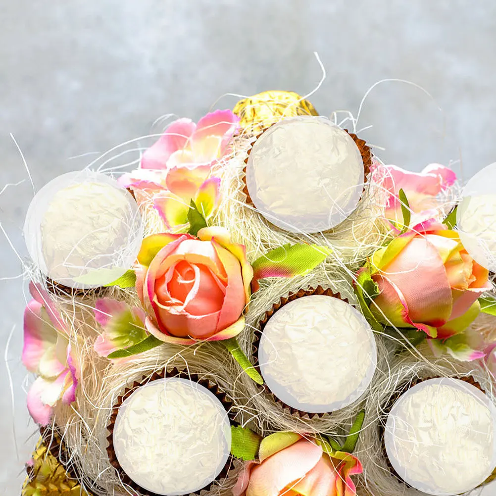 

20pcs Clear Chocolate Box Holder Round Plastic Ball Bouquet Support Rack For Flowers Chocolates Packaging Diy Valentine Candy
