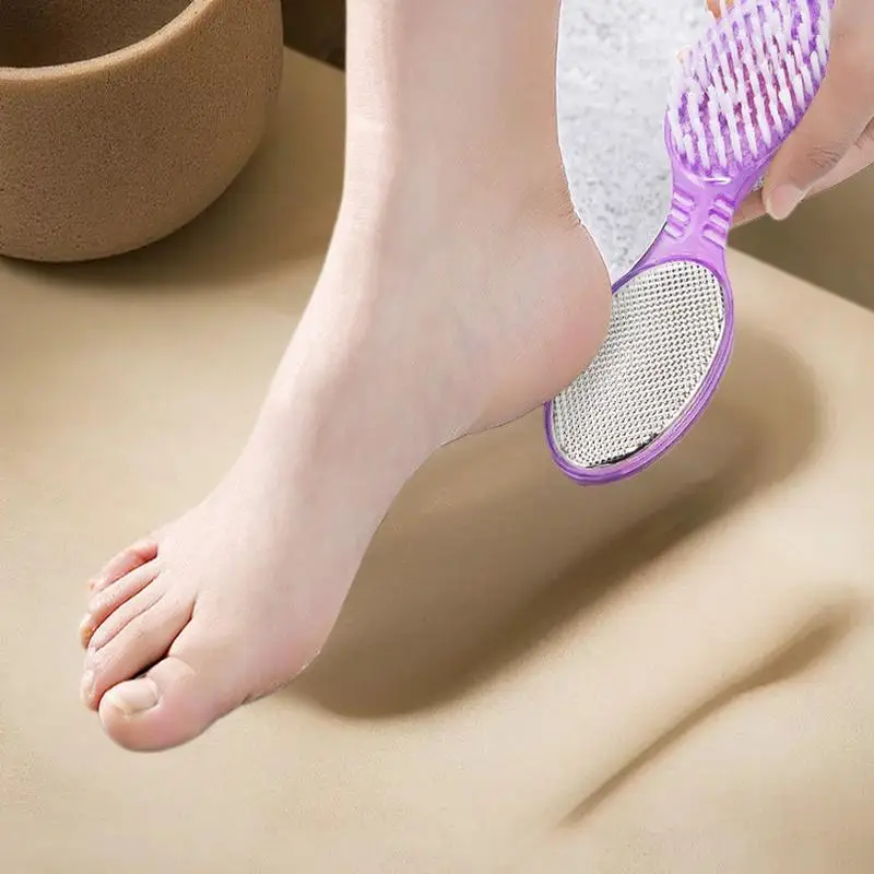 

4 в 1 щетка для ног с пемзаным камнем, рашпиль для ног, наждачная бумага, скребок для ног, щетка для удаления омертвевшей кожи ног, инструмент для ухода за ногами