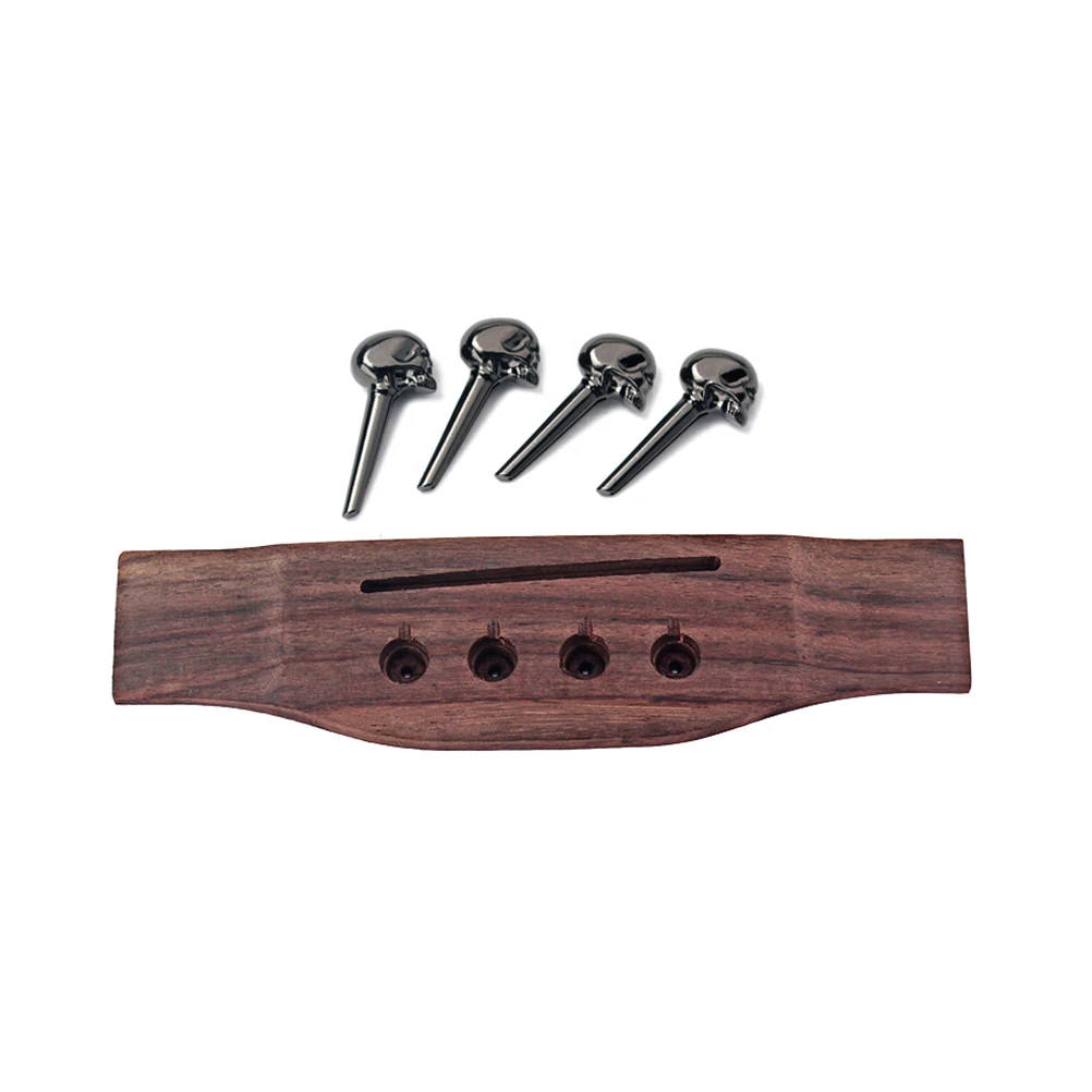 

4 Strings Bass Bridge Nails Acoustic Guitar Replacement Parts Saddle Black