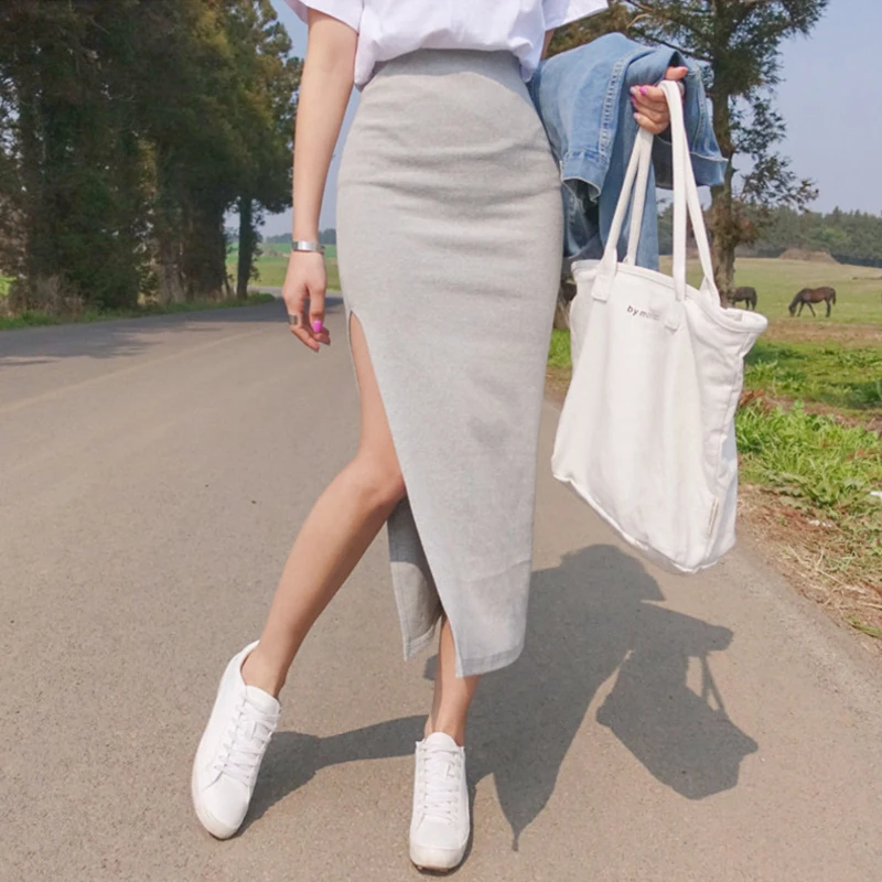 กระโปรงทรงเอไลน์เอวสูงแบบไม่สมมาตร ผ่าข้าง เซ็กซี่ กระชับรูปร่าง ใส่ได้หลายโอกาส สำหรับผู้หญิง ฤดูใบไม้ผลิ/ฤดูร้อน 202