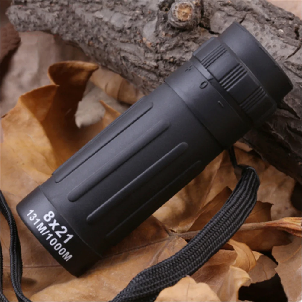 Agnicy 8x21mm Monocular Red Film Spot Mini Pocket Night Vision Non-infrared Compact Blue Film 108/1000m Telescope