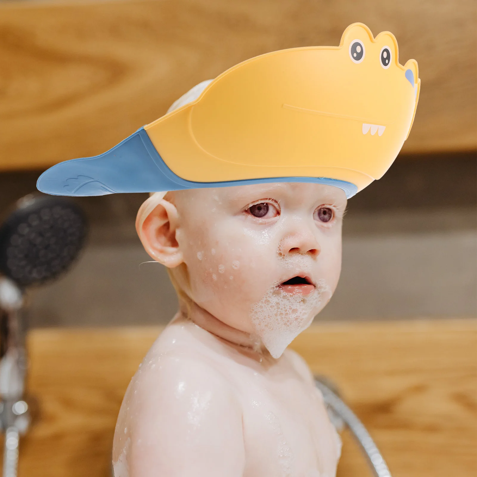 

Adjustable Kids Toddler Waterproof Shower Cap Hair Washing Shield Soft Bath Visor Hat Eye Ear Protection Children Shampoo Cap