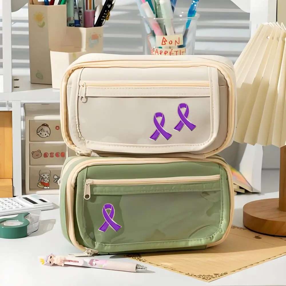 5/10/50/100 Stück lila Band Anstecknadel Domestic Violence Awareness Brosche Alzheimers Epilepsy Lupus Cancer Awareness Pins – Detail 4