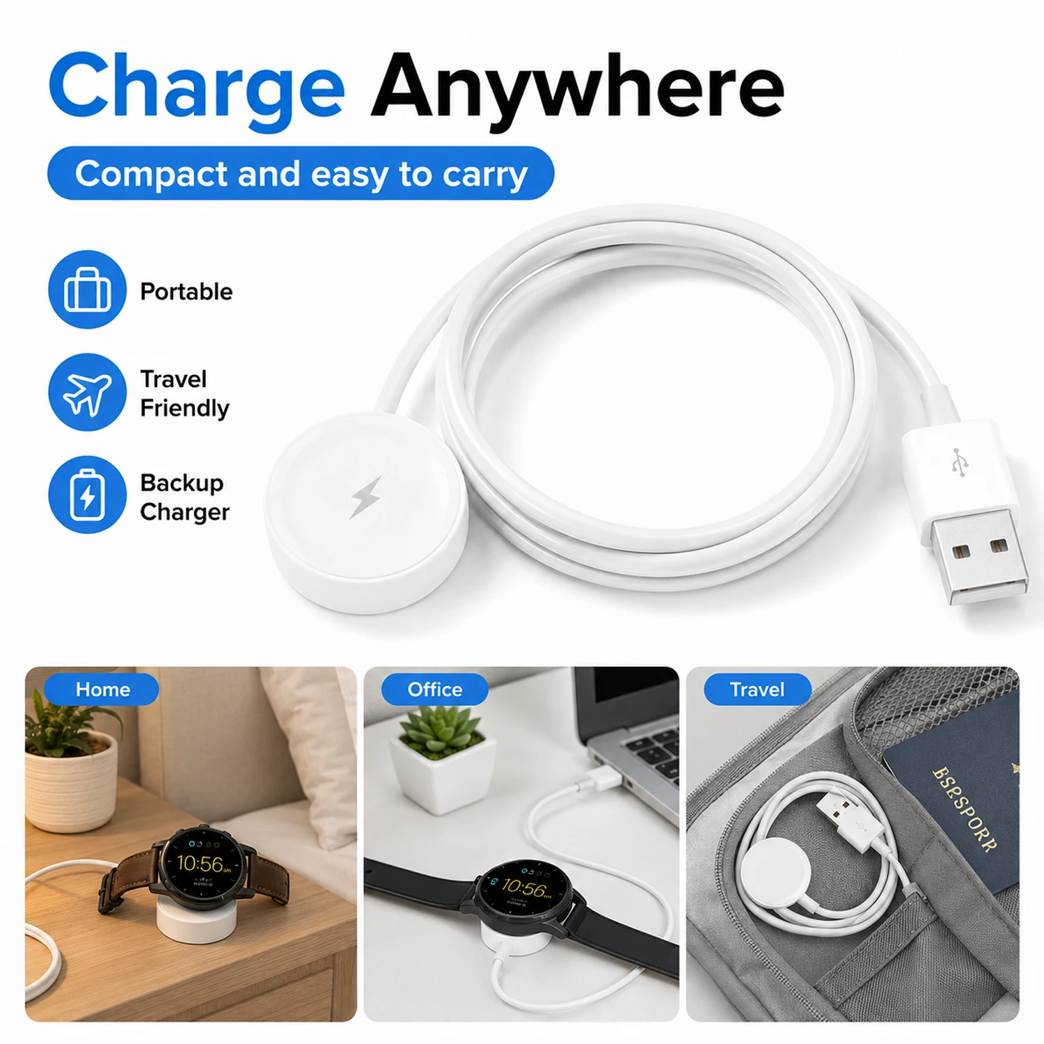 USB Watch Charger Adapter Smar - Fossil Smartwatch Accessories review and price