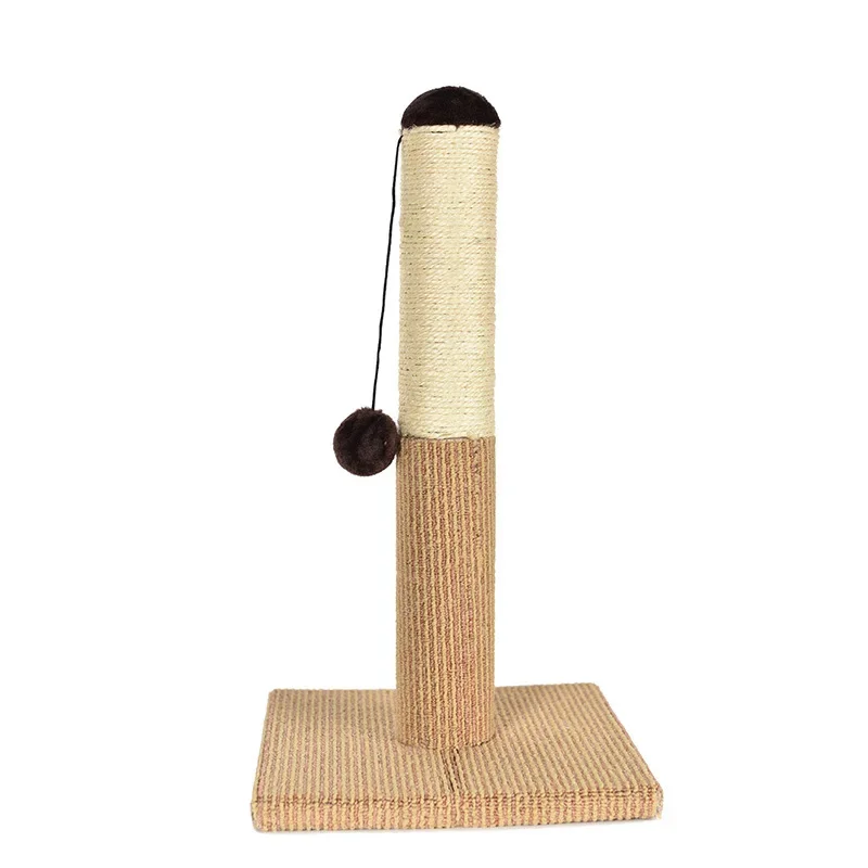 

Cat Scratching Post Tall Sisal Scratcher for Cats and Kittens with Sisal Rope and Hanging Plush balls Toy for Interactive Play