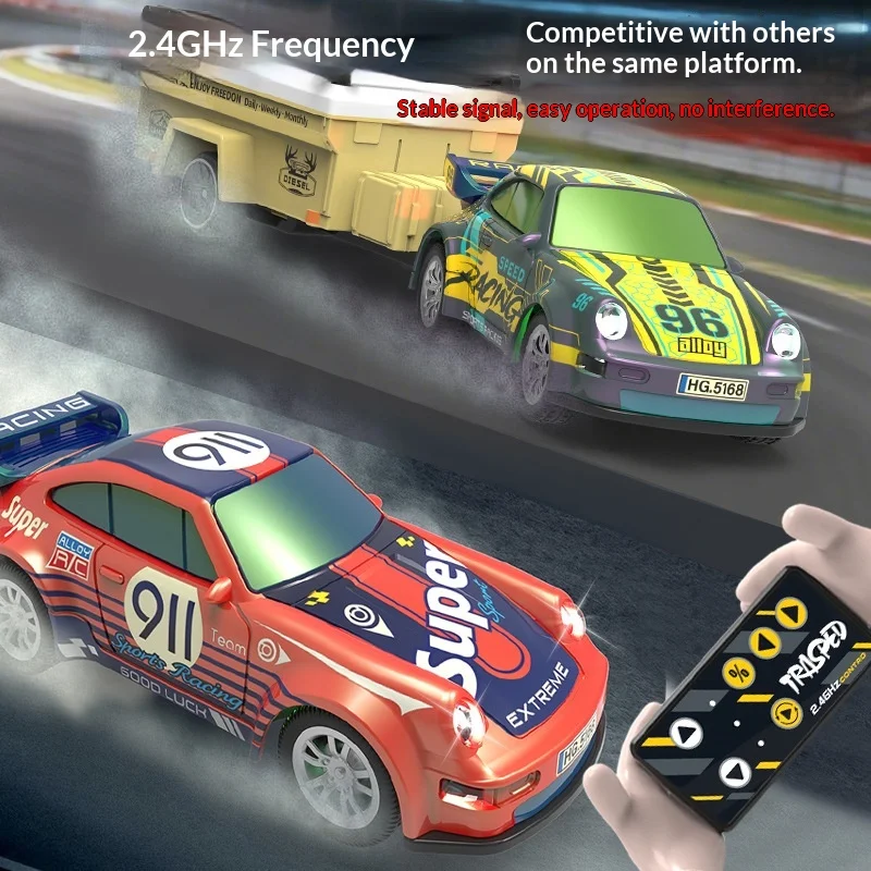 

New 1:64 Mini Alloy Remote Control Racing Car Kids Toy Vehicle with LED Light Drift Electric Car Model Gift for Boys