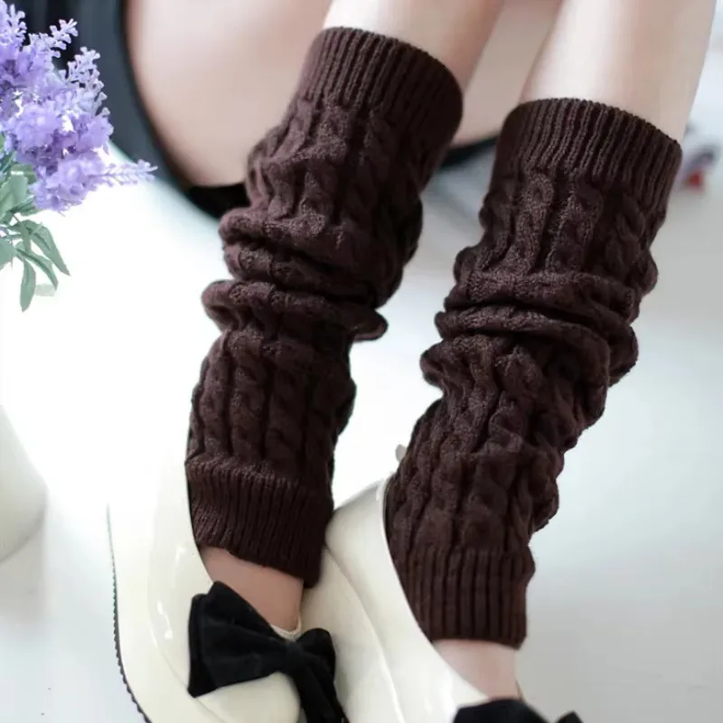 Woman Thigh High Warm Black Christmas Gifts Knit Knitted Knee Socks Winter Leg Warmers for Women Fashion Gaiters Boot Cuffs