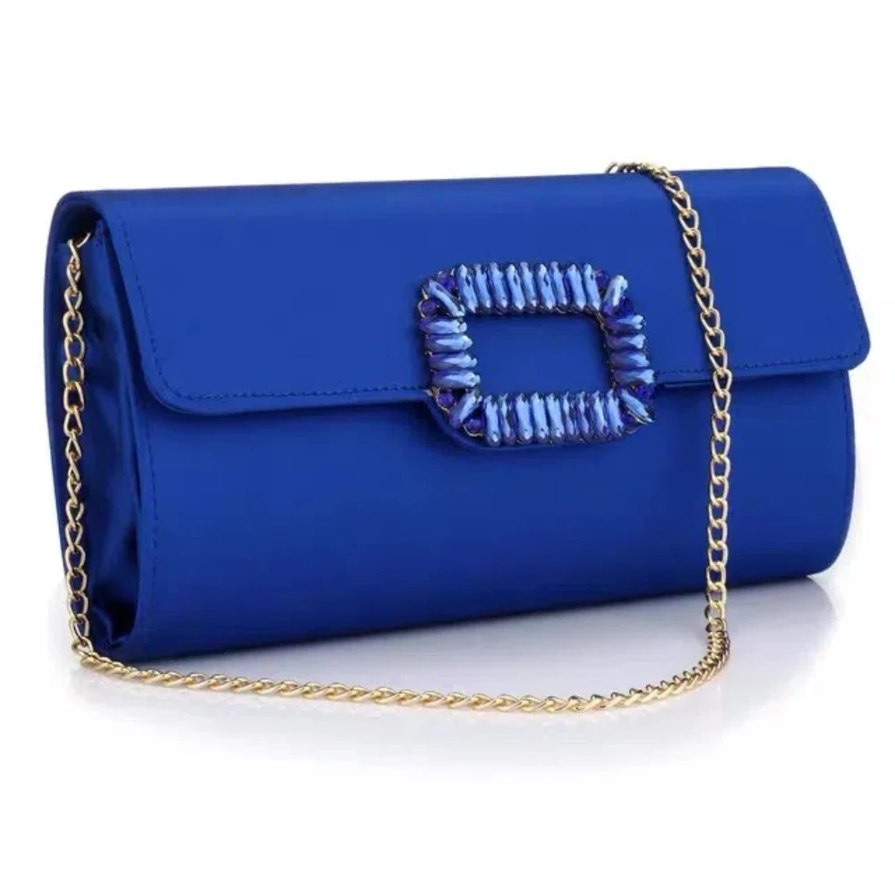 Fashion Simple Design Women Clutch Bag Royal Blue 2021 Brand Trendy Handbag For Women Wedding Party Rhinestone Purse Clutches