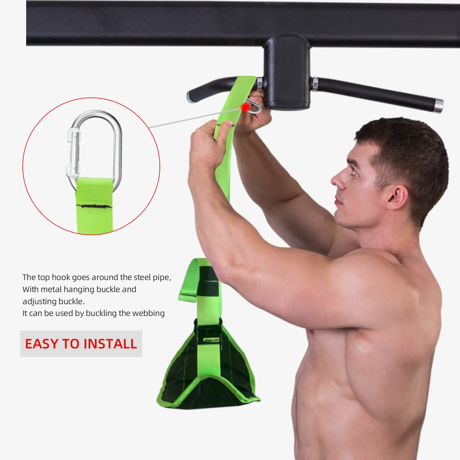 Straps for Pull Up Bar Hanging (Pair), Gym Ab Sling Straps for Arm Pull up Workout Support for Training Knee and Leg Raises