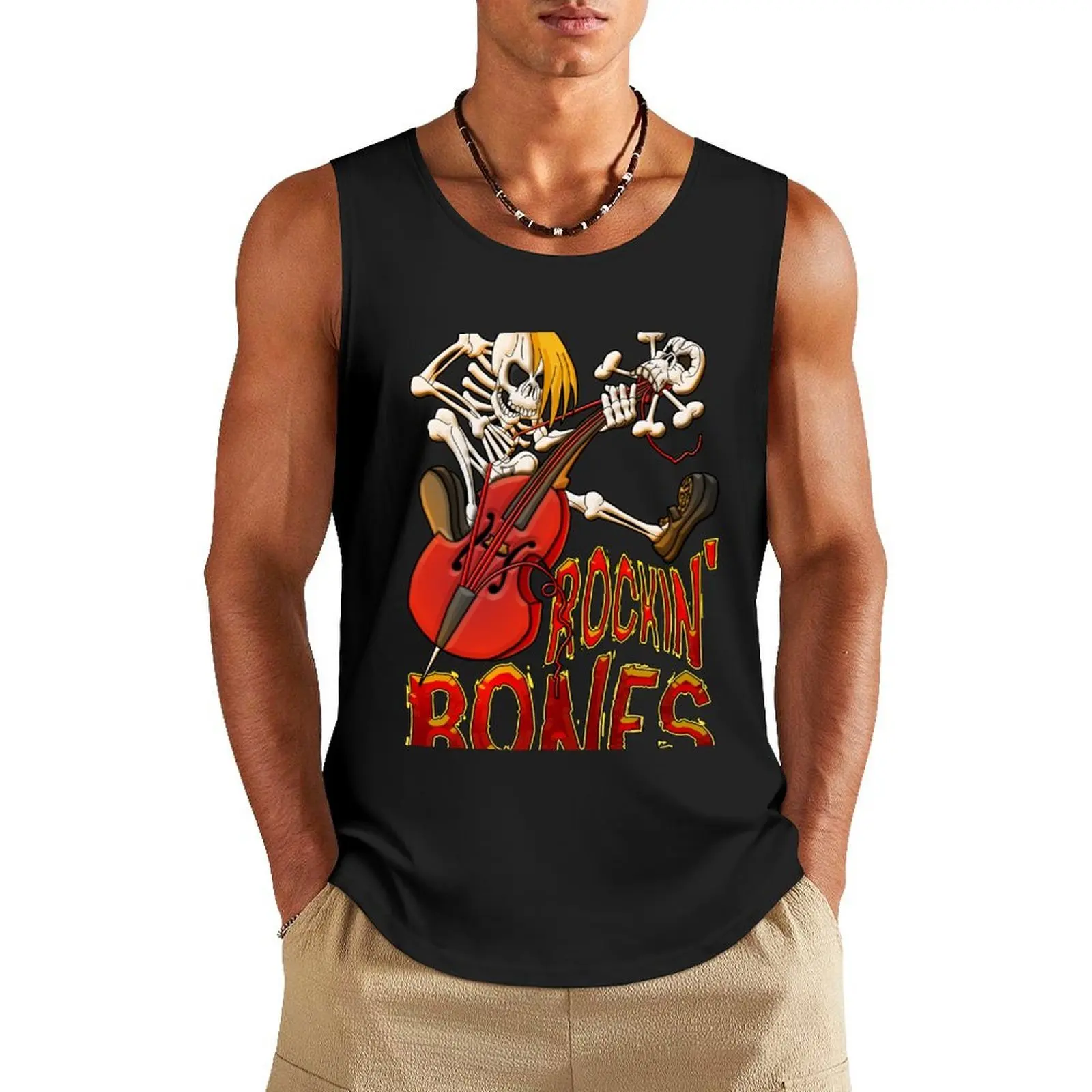 

Rockin Bones - full colour Tank Top new in tops & t-shirt sleeveless gym shirts male Man clothes for gym summer clothes