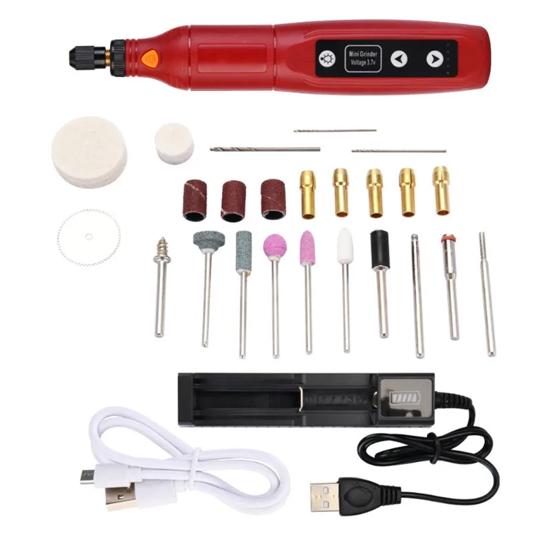 ABUH-Grinding Machine Electric Adjustable Grinder Tool Set Handheld Rotary Tool For Jade For Wood Metal Carving Punching