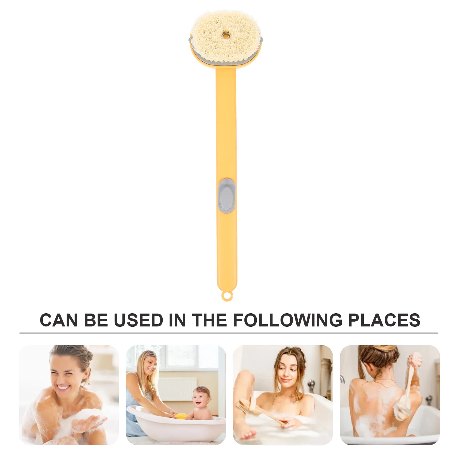 

Long Handle Back Scrubber Brush With Hole Design Body Exfoliating Shower Bathing Tool Body Clean Brush Bath Supplies