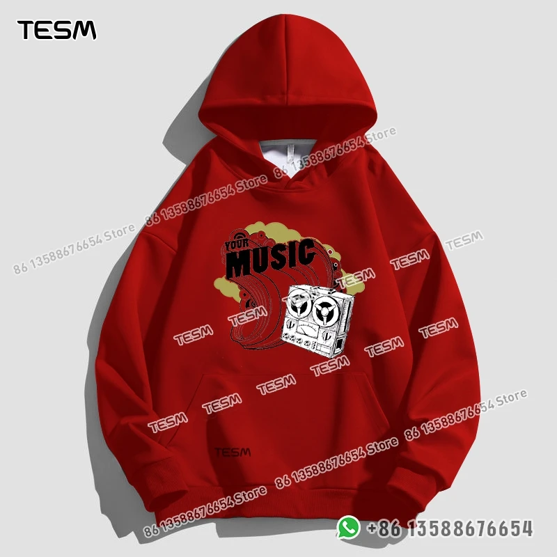 TESM الرجال النساء هوديي نمط مشغل الموسيقى العصرية البلوز الوالدين والطفل سترة رياضية علوية حزب البلوز طويلة الأكمام #2