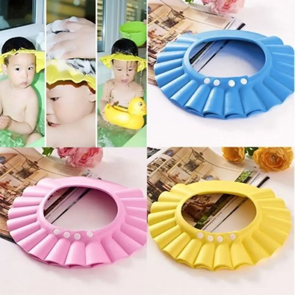 Adjustable Kids Shampoo Soft Shower Cap Hat Wash Hair Shield Bathing