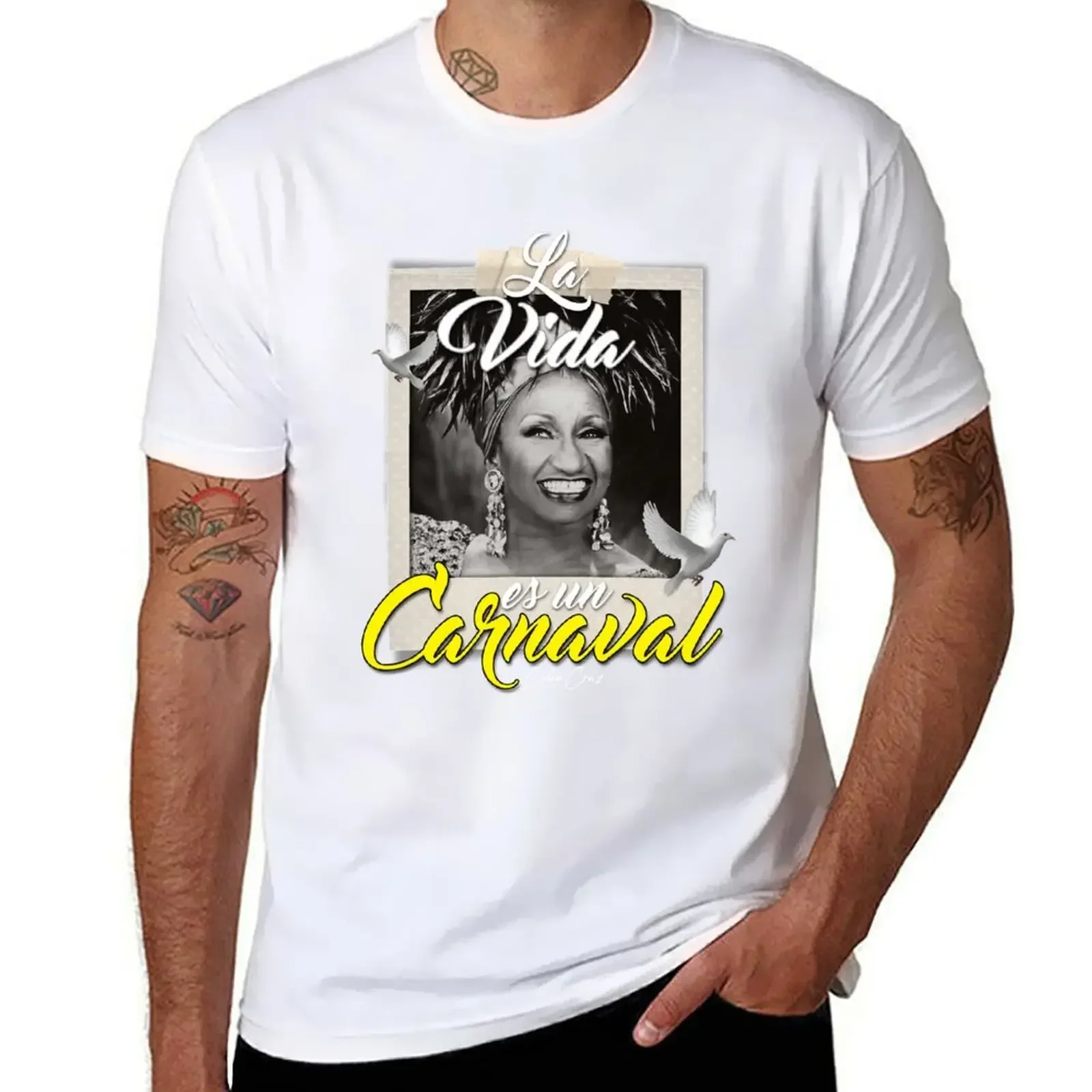 Round Collar La Vida es un Carnaval Celia Cruz T-Shirt funnys new edition Aesthetic clothing customizeds mens t shirts