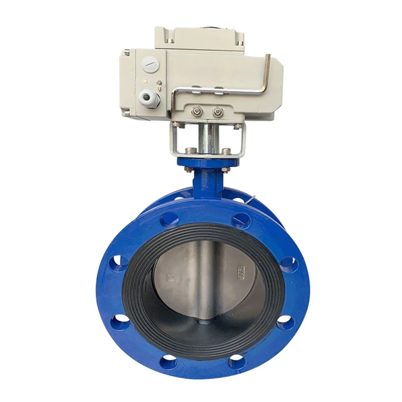 3 بوصة الكربون الصلب شفة كهربائية صمام فراشة DN40 ~ DN500 مع EPDM المطاط ختم لوحة Ss304 فراشة المياه الكهربائية