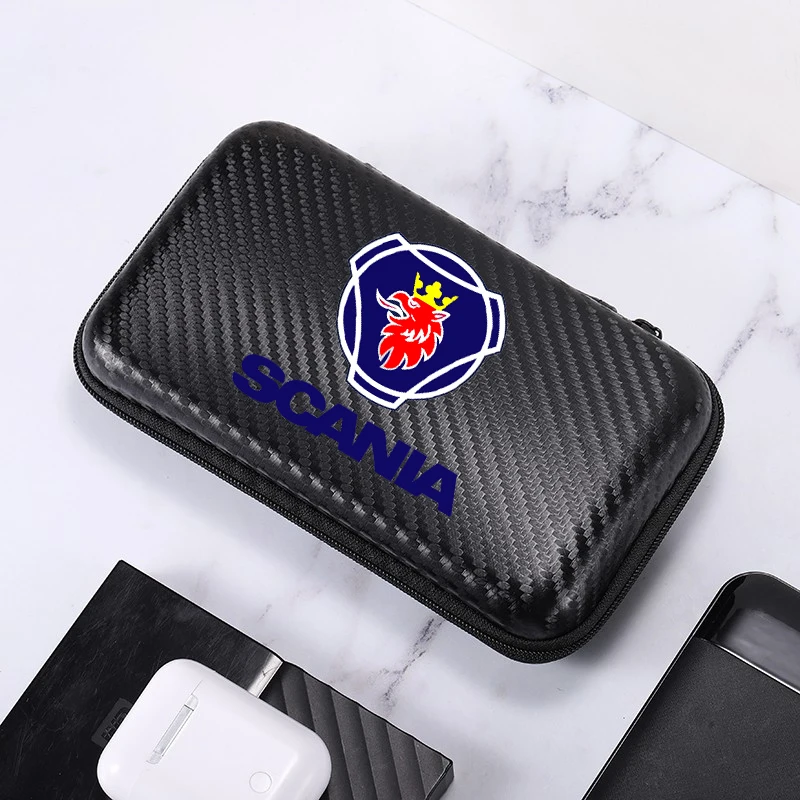 Car Carbon fiber digital Supplies Storage bag Armrest Box Storage For Scania K250 K280 K310 K320 K490 SERIE G P S SerieX Turbo