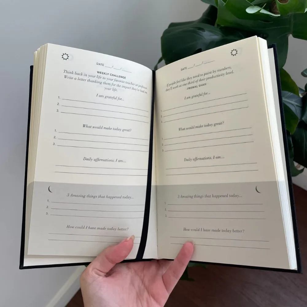 The Five Minute Journal Daily Gratitude Journal Undated Self Care Journal for more Happiness Mindfulness School Office Supplies