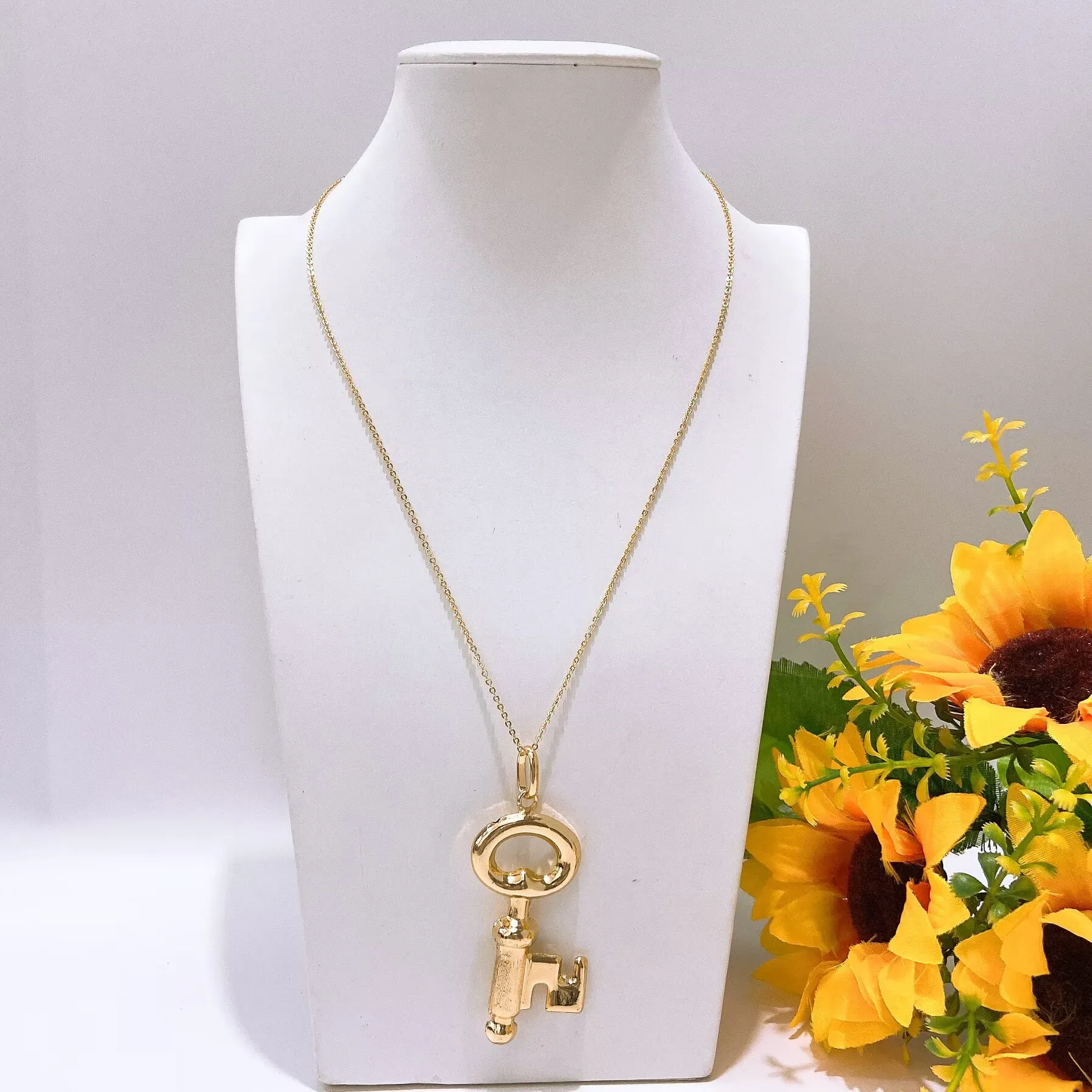 

Yulaili Gold Plated Key Pendant Necklace Thin Chain Fashion Minimalist Jewelry for Women Delicate Stylish Accessory