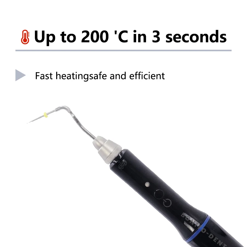 Pluma calentada Endo inalámbrica de gutapercha Dental con 2 puntas, sistema de obturación, herramientas de laboratorio de raíces endodónticas para odontología