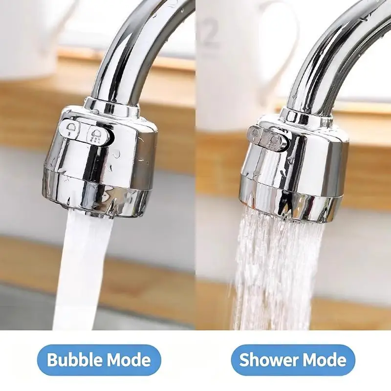 

360° Swivel Faucet Nozzle with 2/3 Modes to Prevent Splash and Save Water in Kitchen