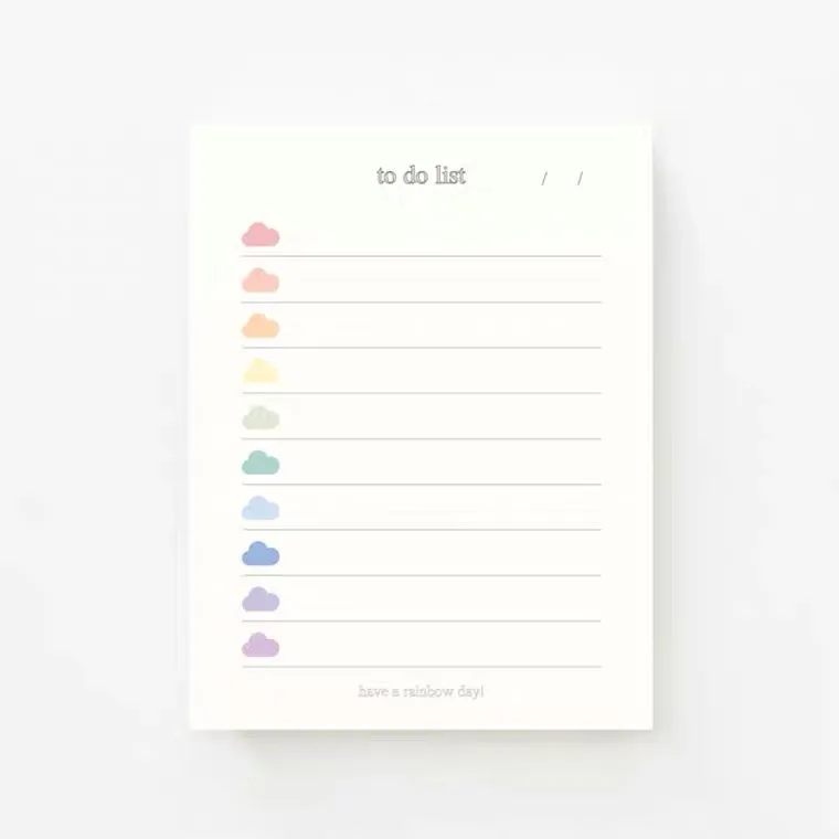 50Sheets Cute Colorful Clouds To Do List  Planner Student Note Paper Memo Pad Stationery School Supplies Korean Stationary