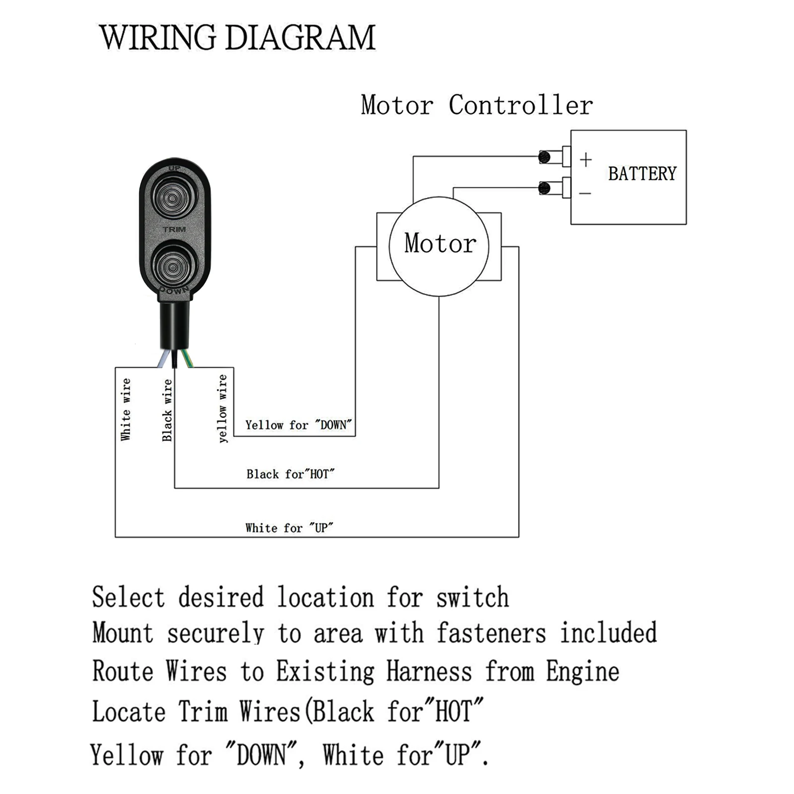 1 pz/2 pz barca Transom Trim interruttore di controllo nero valutato a 8A Tilt Trim Switch