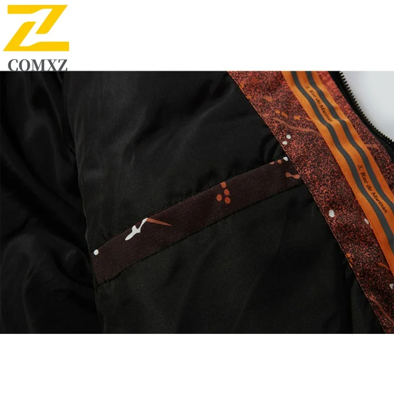 COMXZ Padded Jacket Gradient Thick Warm Travel Cotton Padded Jacket Street High-Quality White Duck Down Jacket Men's Clothing