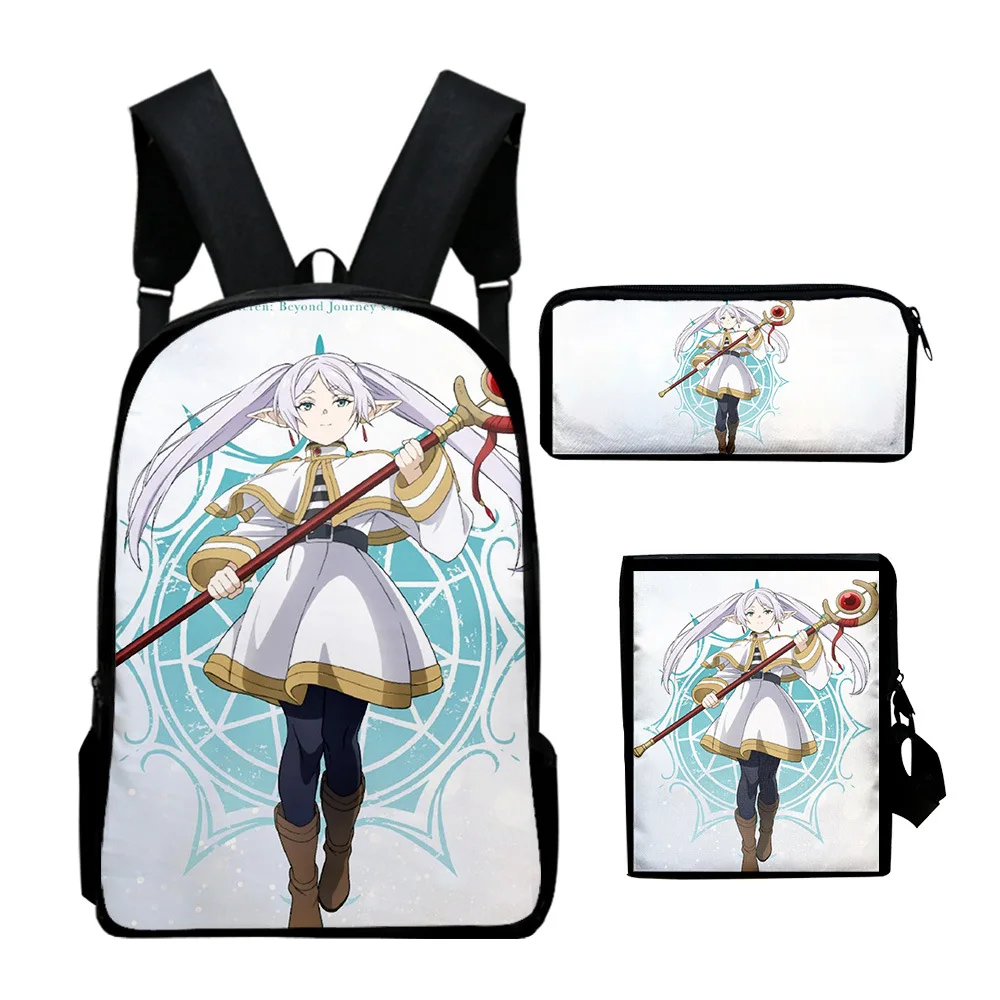 Classic Popular Classic Frieren 3D Print 3pcs/Set pupil School Bags Laptop Daypack Backpack Inclined shoulder bag Pencil Case