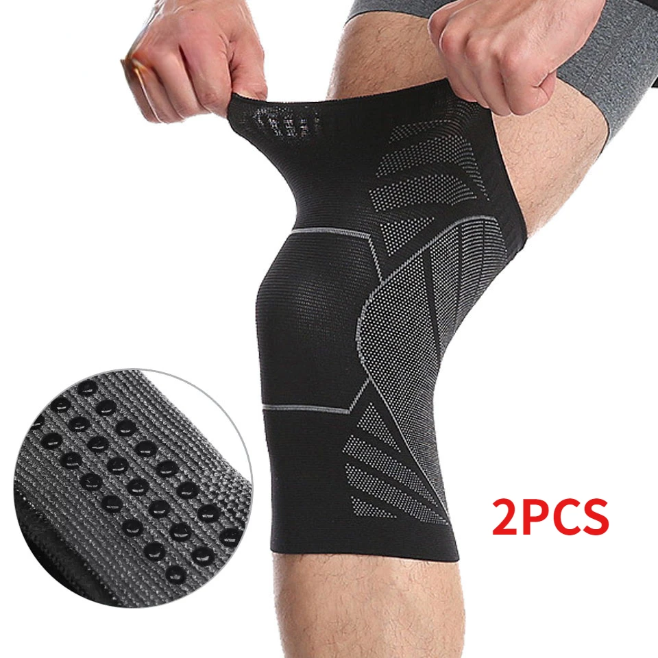 Elastic Nylon Esportes Joelheiras, Fitness Kneepad, Patella Brace, Corrida, Basquete, Apoio Voleibol, Engrenagem, 1 Par, 2Pcs